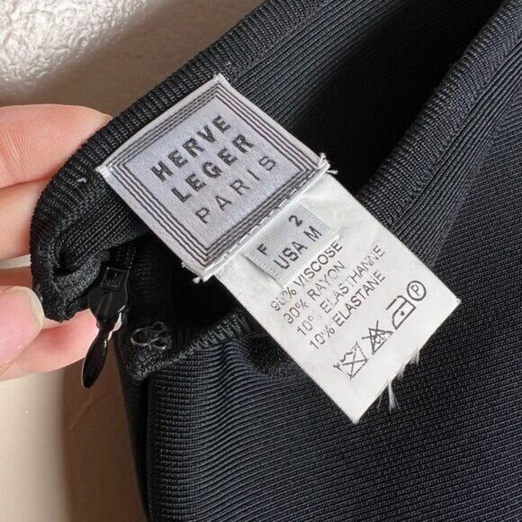 CLEARANCE! Black Hervé Leger Vintage Sheath Skirt Size M EUC - Picture 4 of 4